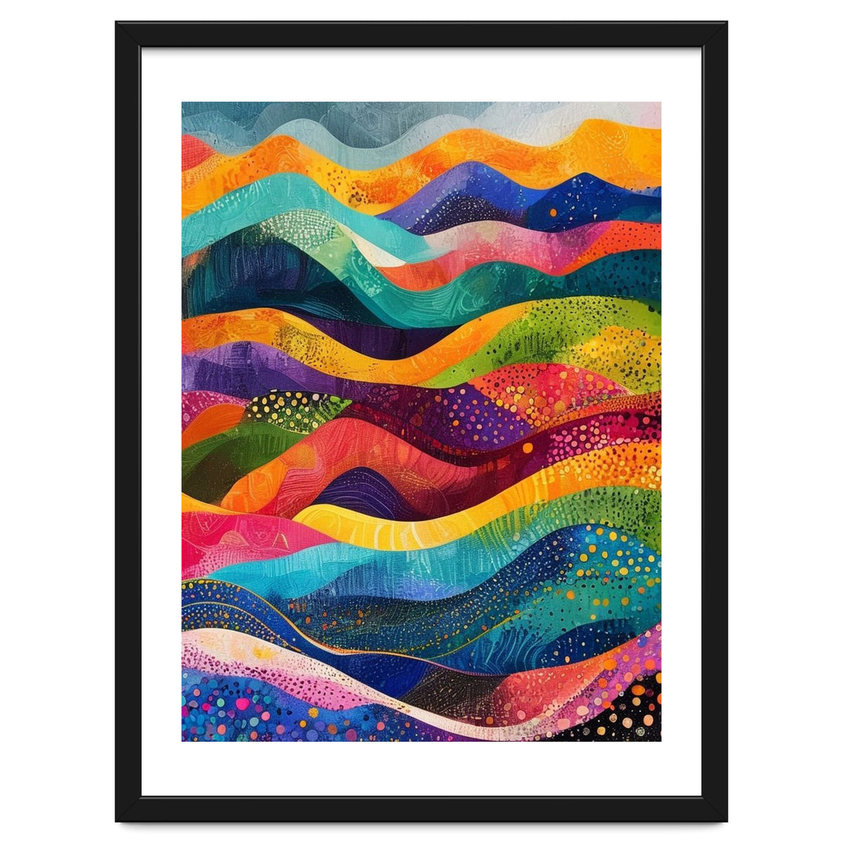 Abstract Rainbow Rolling Hills Landscape