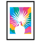 Fan Palm, Tropical Nature Botanical Colorful Watercolor, Abstract Jungle Rainbow Boho, Eclectic Plants Contemporary Modern thumbnail