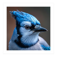 Close Up Portrait Of A Blue Jay Bird (Print Only)