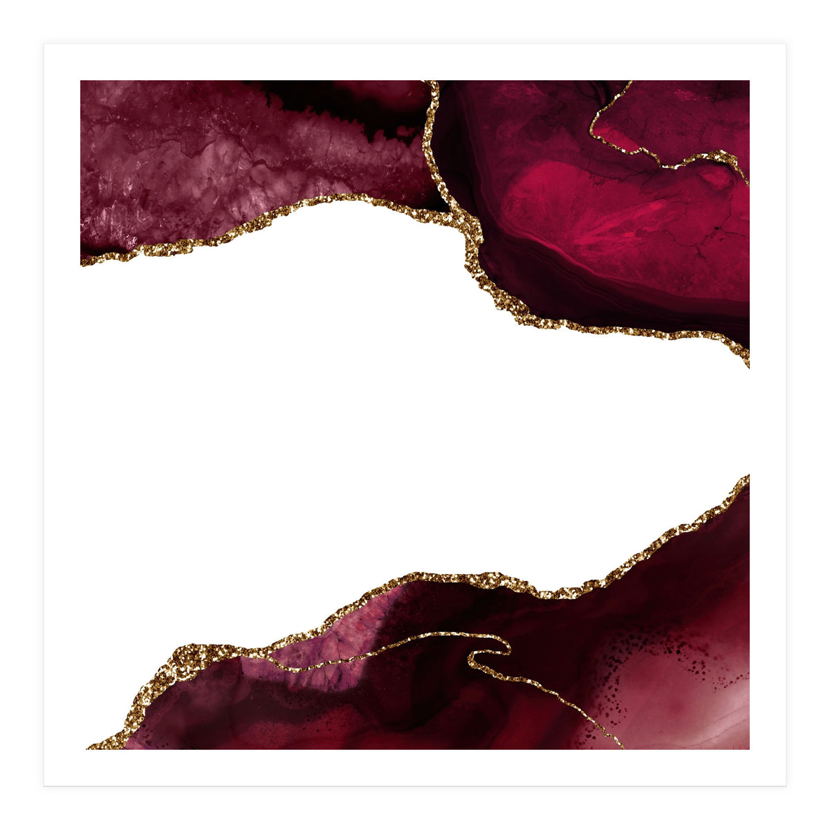 Burgundy & Gold Agate Texture 29  (Print Only)