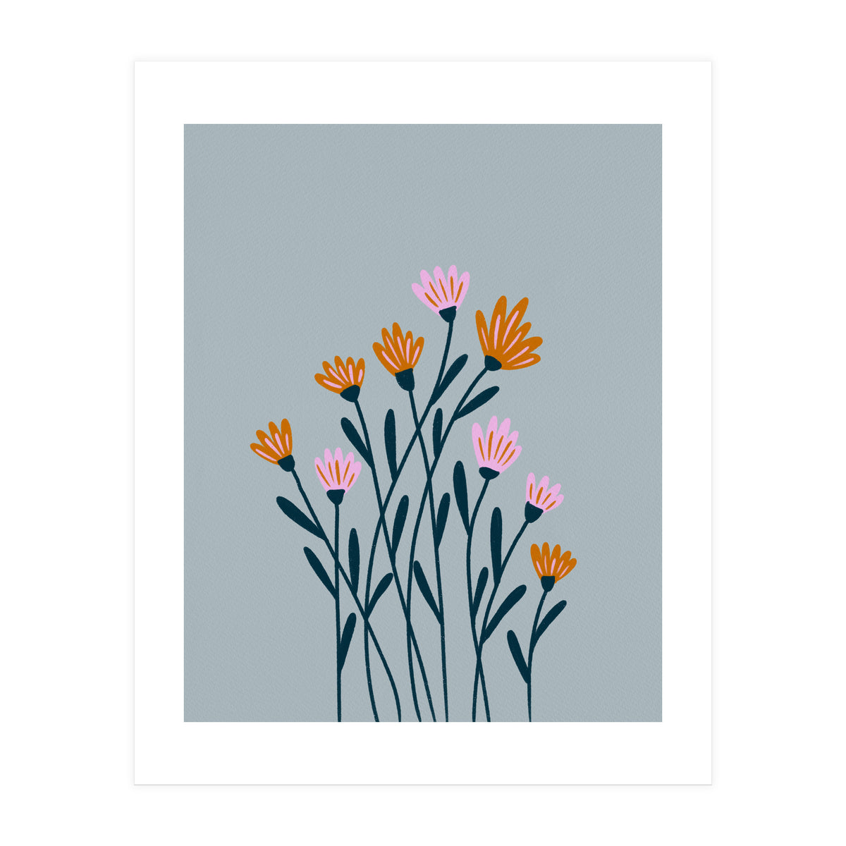 Orange and Pink Flowers (Print Only)