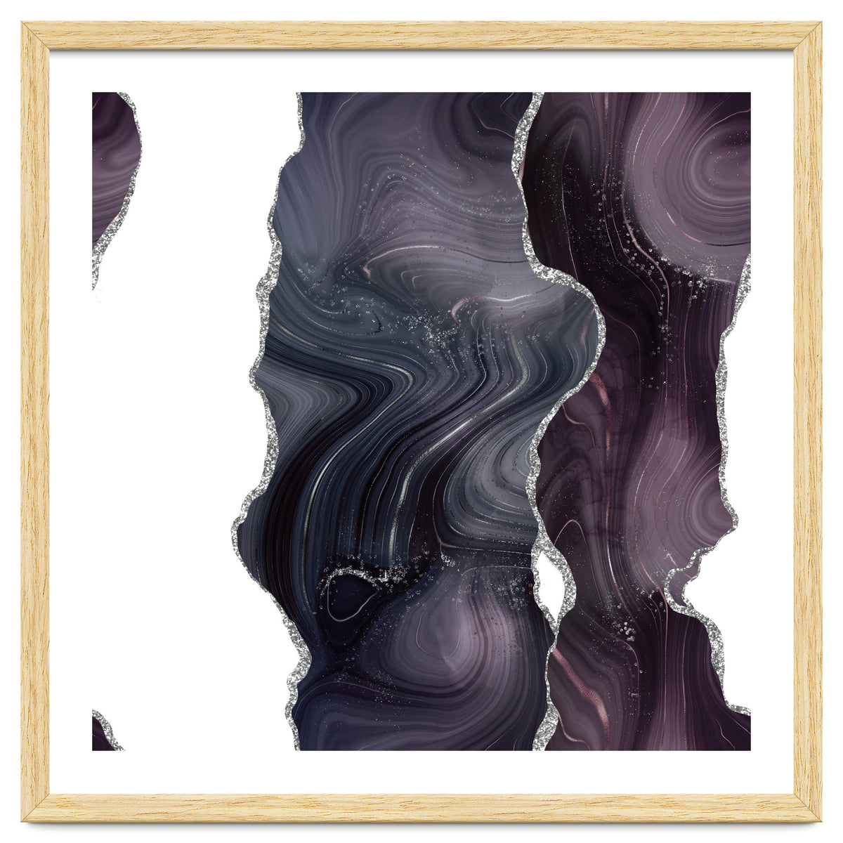 Black & Silver Glitter Agate Texture 06