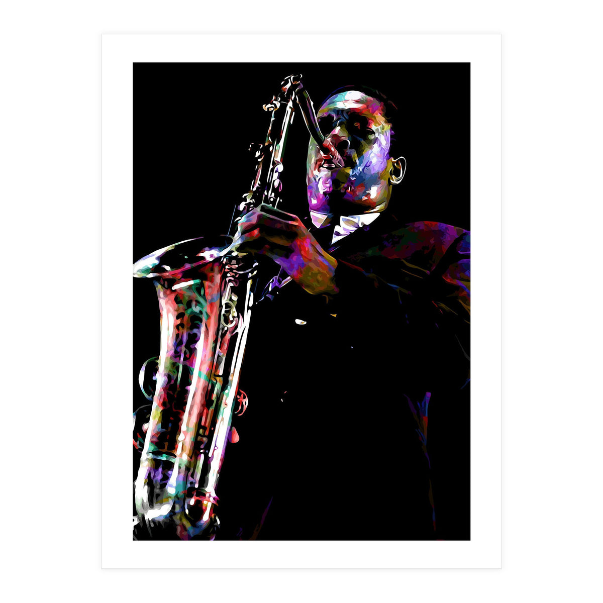 John Coltrane American Jazz Saxophonist Colorful (Print Only)