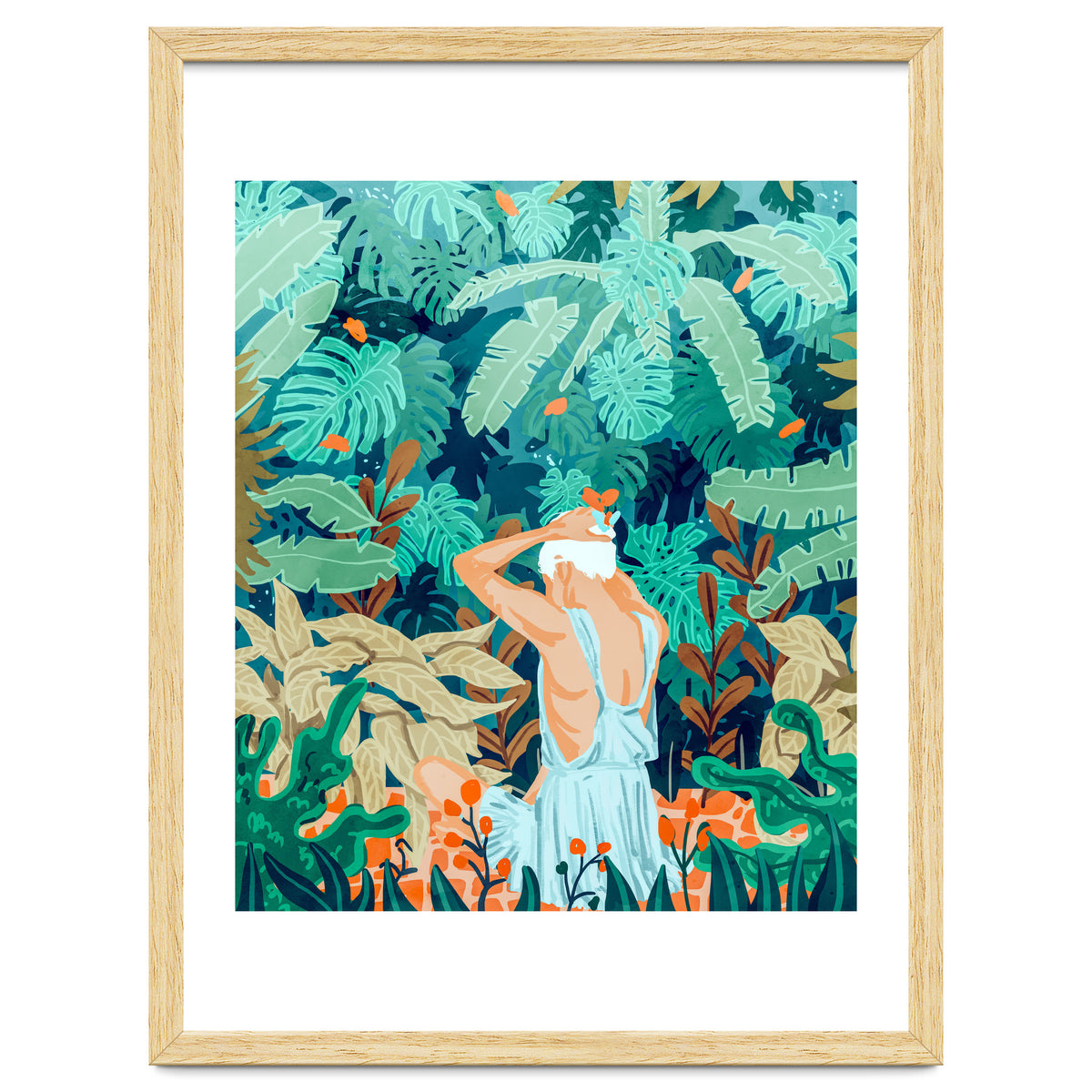 Backyard | Jungle Tropical Nature Painting | Botanical Plant Lady Banana Tree Garden Watercolor