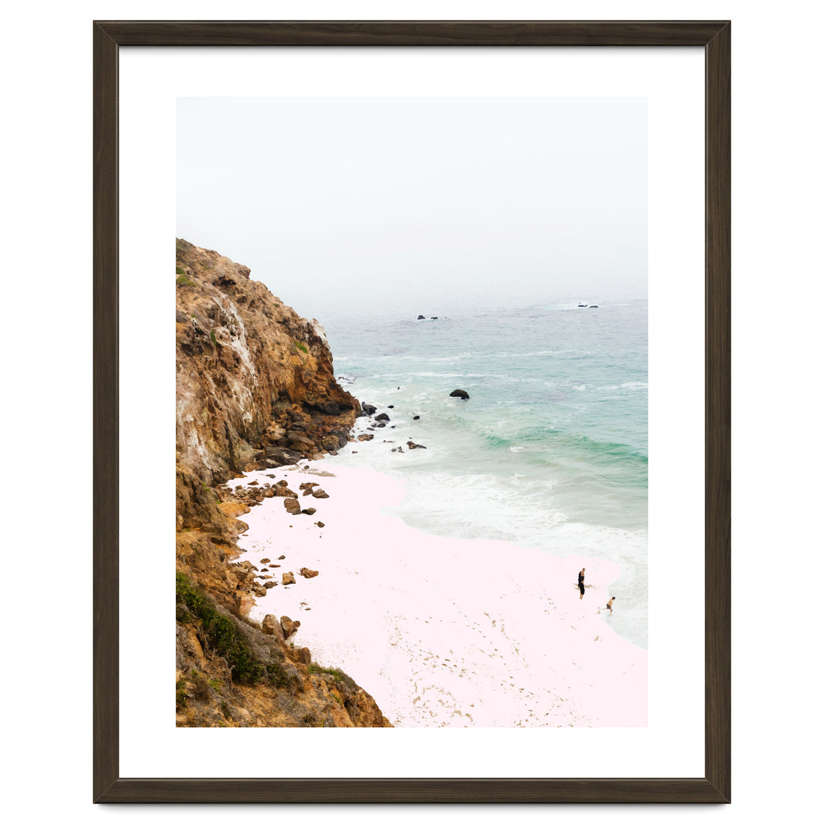 Pink Trails, Beach Tropical Travel Ocean Pastel Digital Art, Photography Sea Scenic Nature Landscape