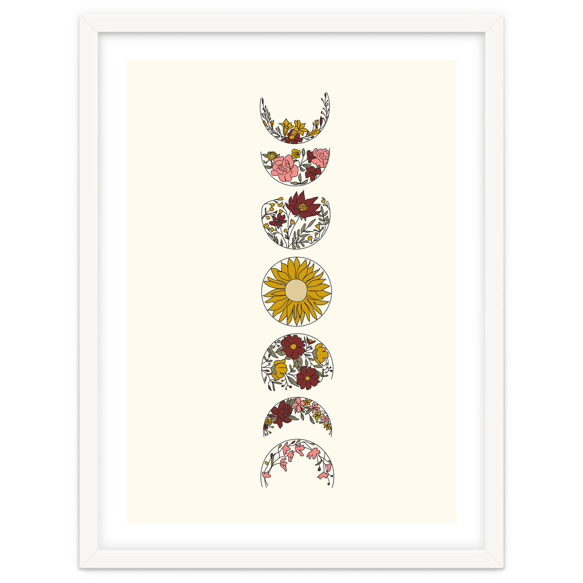 Floral Phases Of The Moon