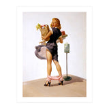 Pinup Sexy Girl Had Funny Accident On A Bus Stop (Print Only) thumbnail