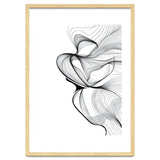 Abstract Black And White Swirls And Lines Flowing Art thumbnail