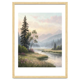 Dreamy Alpine Valley Landscape Painting thumbnail