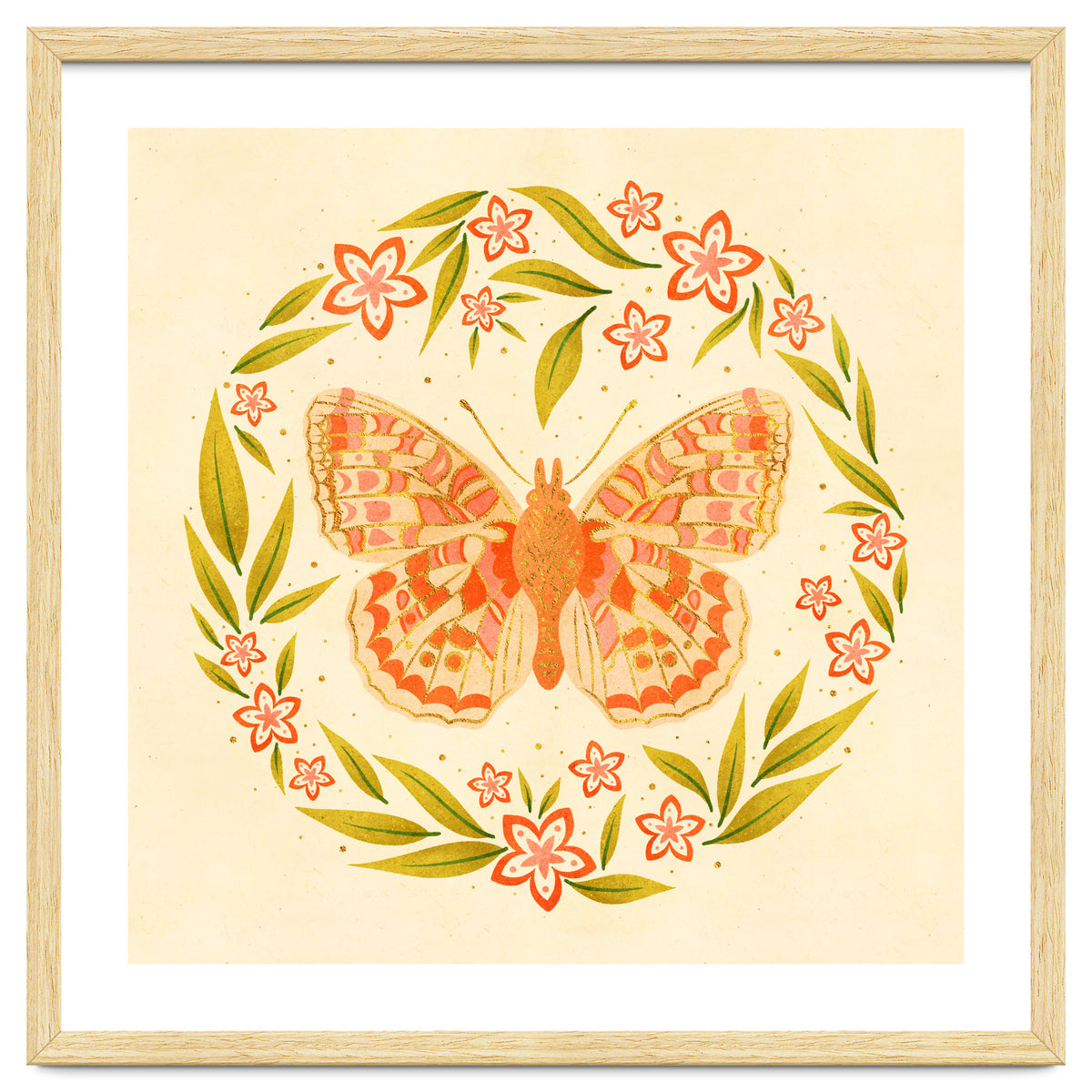 Retro Floral Butterfly