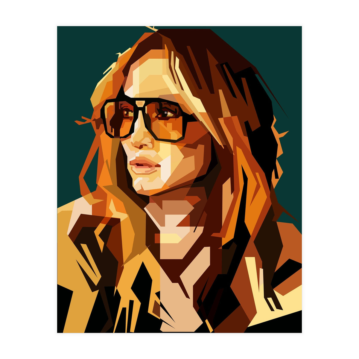 Jennifer Lopez Celebrity Art Retro Style Illustration (Print Only)
