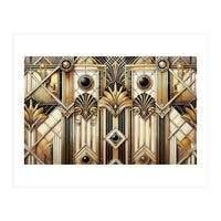 Art Deco Gold Geometric Pattern (Print Only)