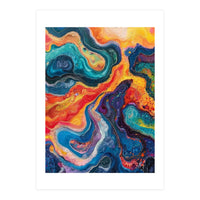 Vibrant Fluid Acrylic Pour Abstract Art (Print Only)