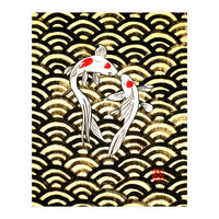 2 Koi In Wood (Print Only)