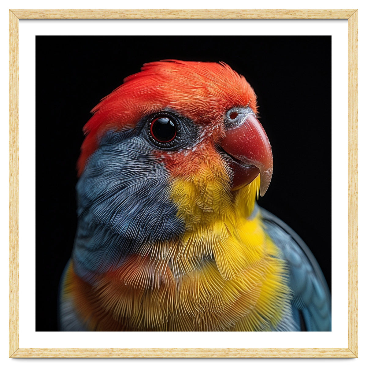 Close Up Colorful Parrot Portrait Vivid Plumage