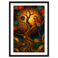 Parrot in Retro Contemporary Aesthetics