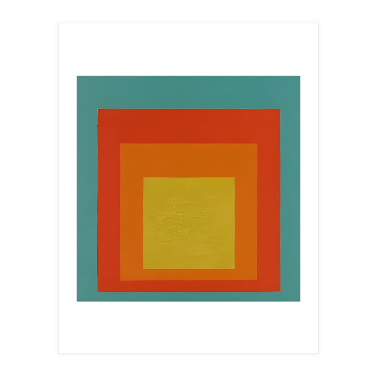 JOSEF ALBERS - HOMAGE TO THE SQUARE GREEN RED YELLOW ORANGE  (Print Only)