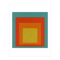 JOSEF ALBERS - HOMAGE TO THE SQUARE GREEN RED YELLOW ORANGE  (Print Only)