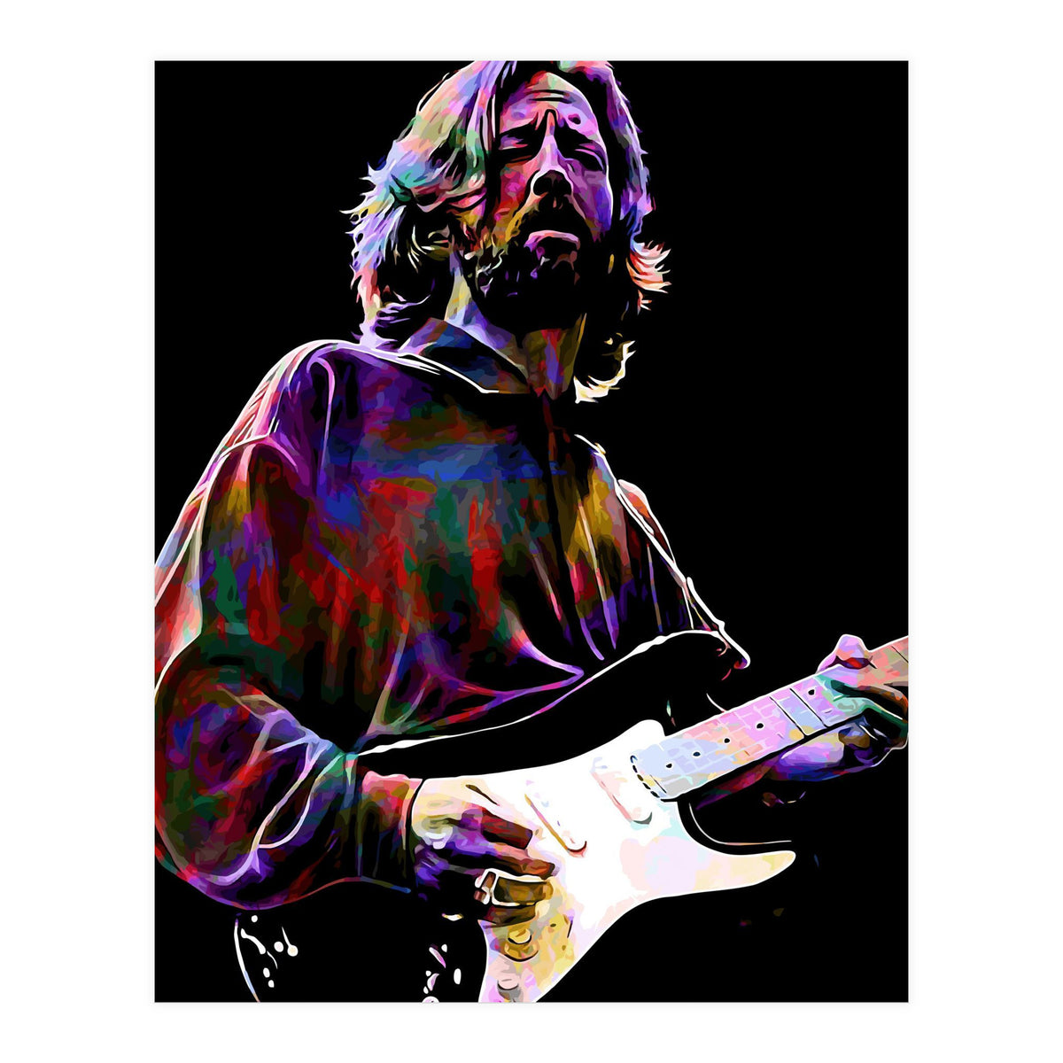 Eric Clapton Rock and Blues Guitarist Legend v4 (Print Only)