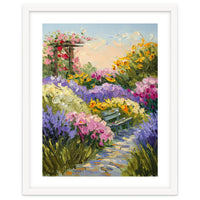Serene Summer Garden Path Oil Painting