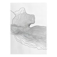 Abstract Black And White Organic Flowing Lines Pattern (Print Only)