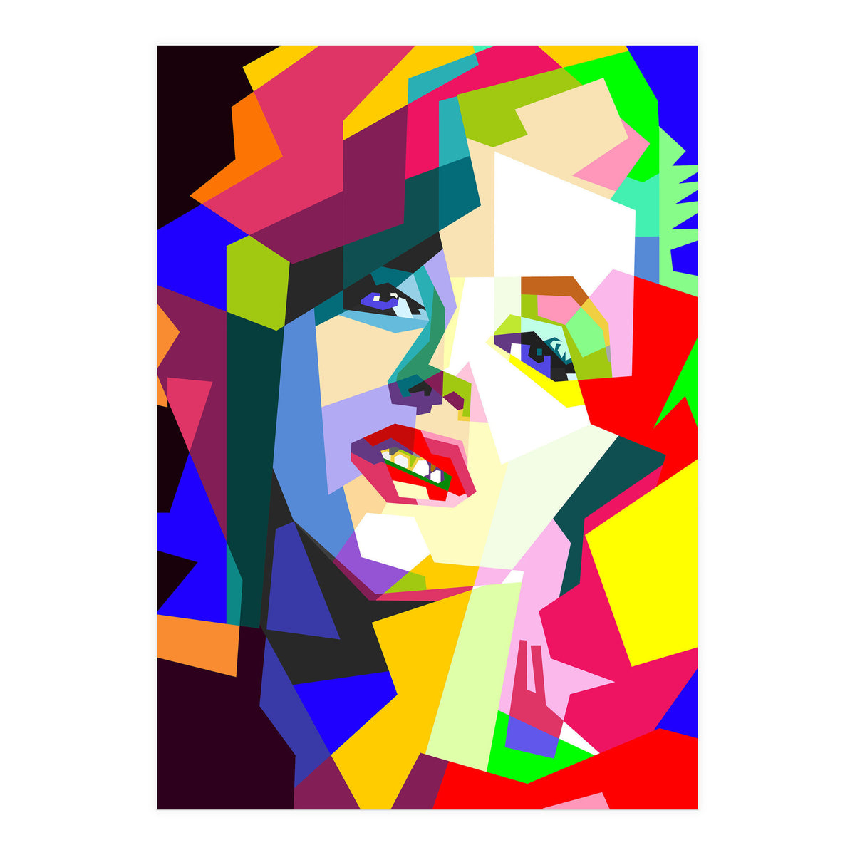 Hollywood Actress Monroe Pop Art WPAP Illustration (Print Only)
