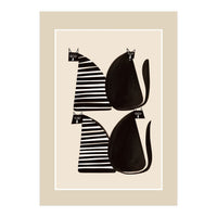 Minimalist Cats In Black And White (Print Only)