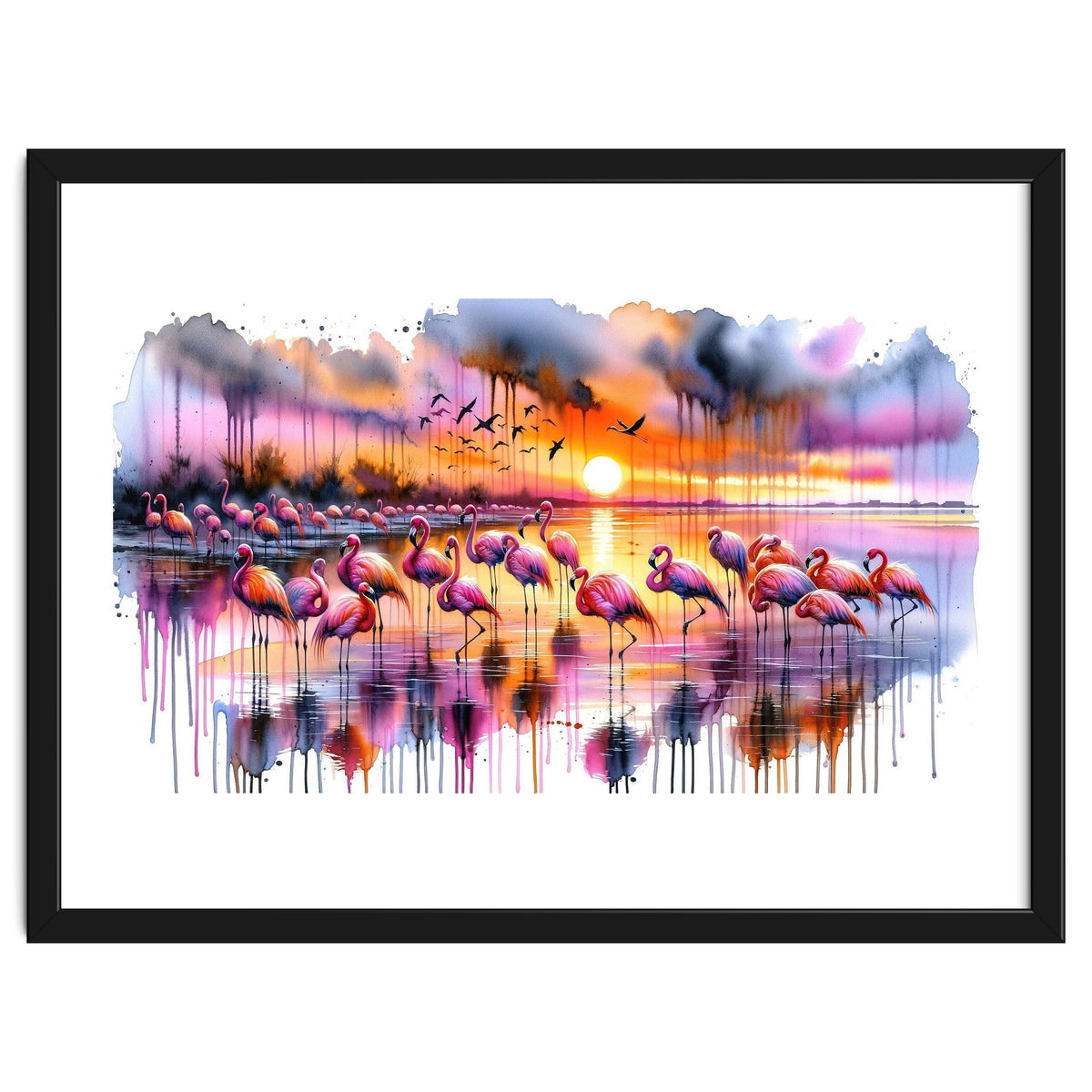 Flamingo Sunset On The Coast