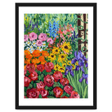 Vibrant Summer Cottage Garden Oil Painting thumbnail