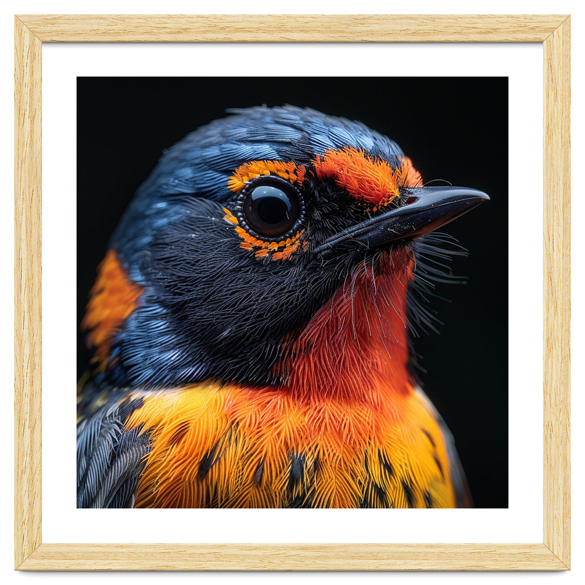 Vibrant Bird With Orange And Blue Plumage