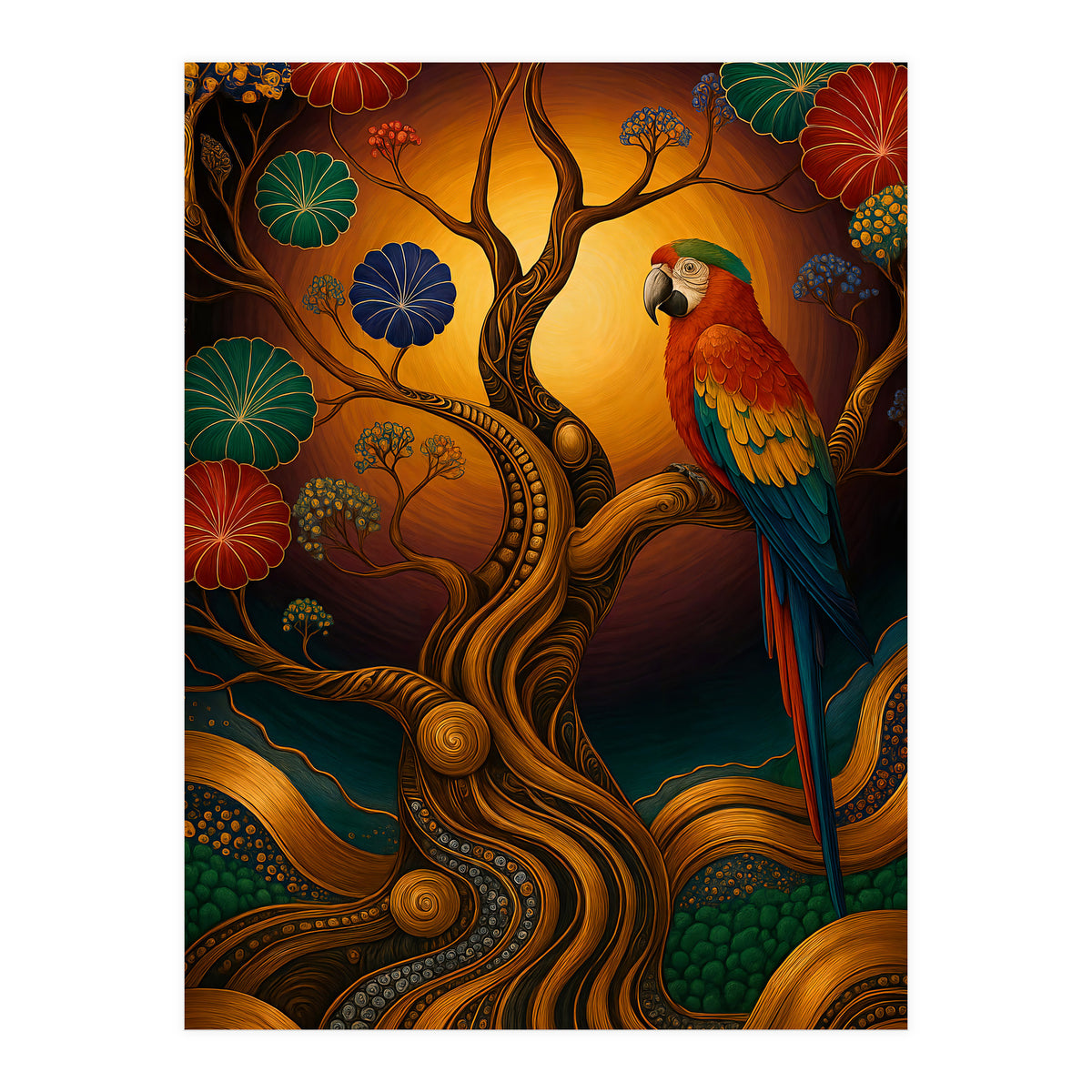 Parrot in Retro Contemporary Aesthetics (Print Only)