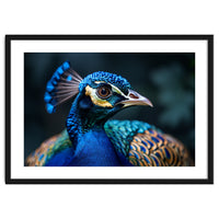 Peacock Head Close Up Majestic Blue Bird