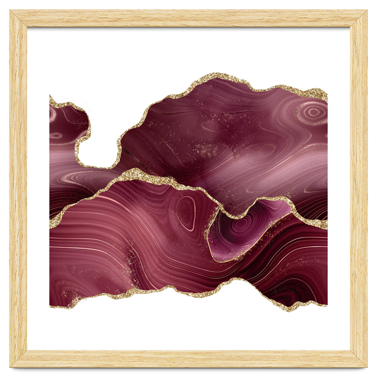 Burgundy & Gold Glitter Agate Texture 08