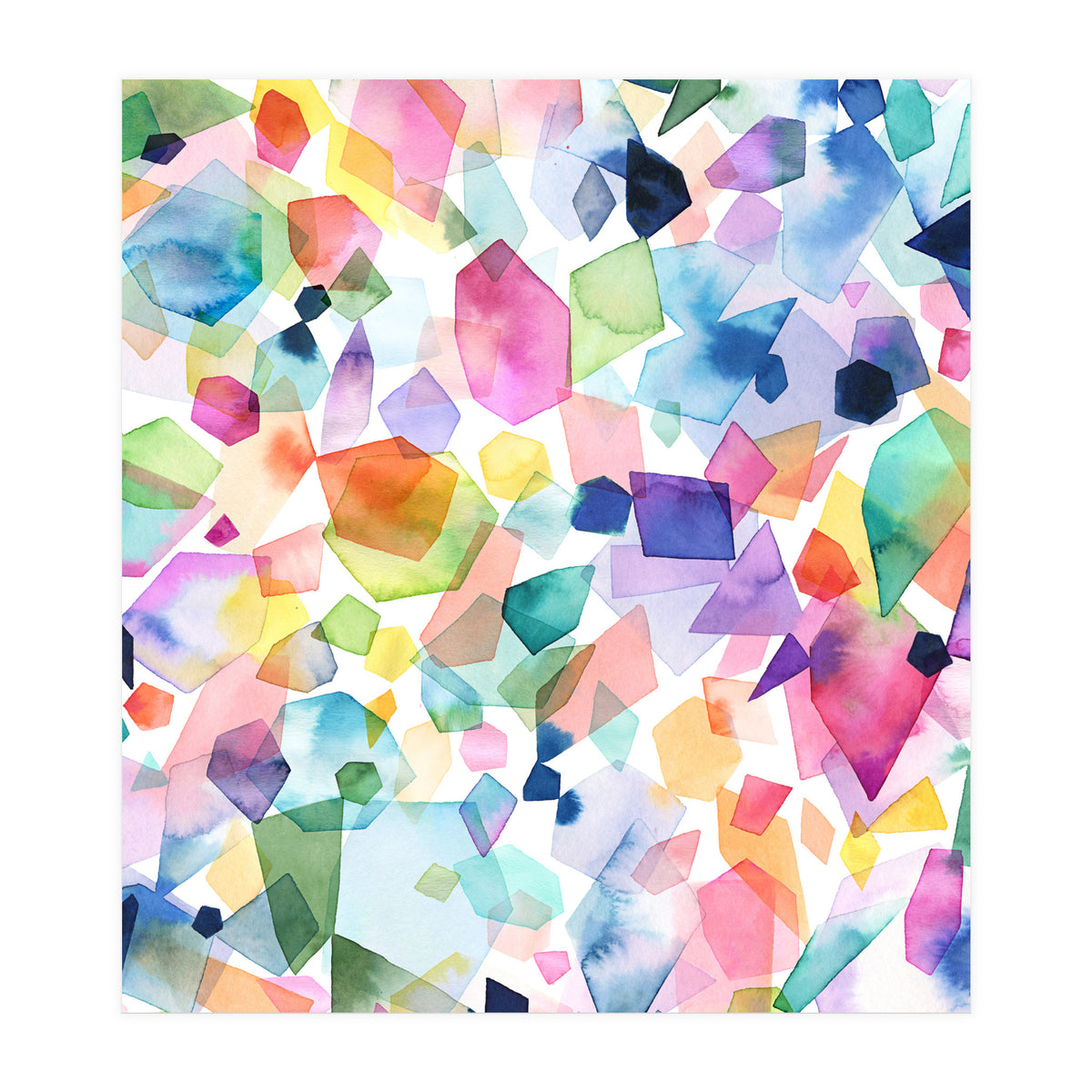 Colorful Watercolor Crystals and Gems (Print Only)