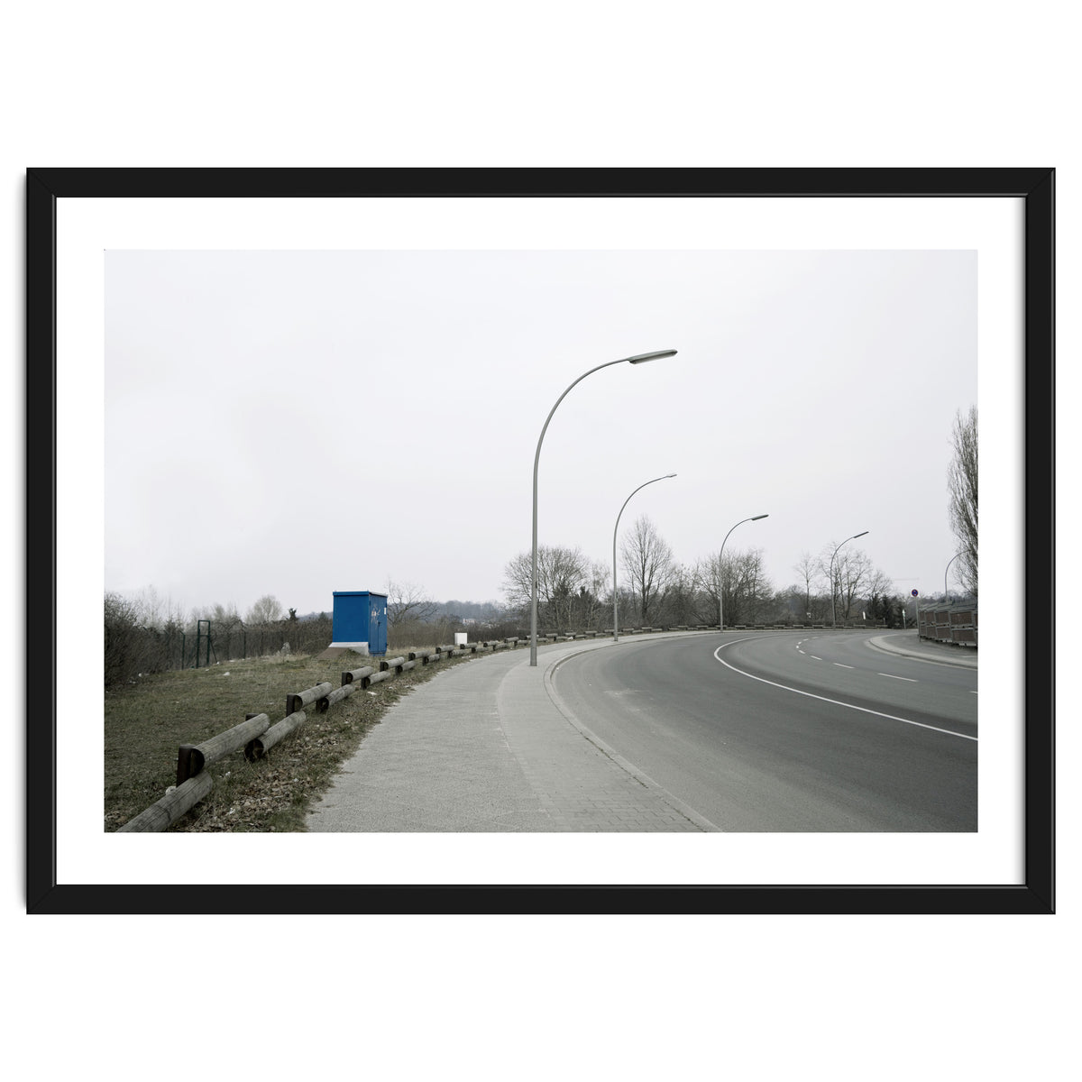 Street light on the curving road