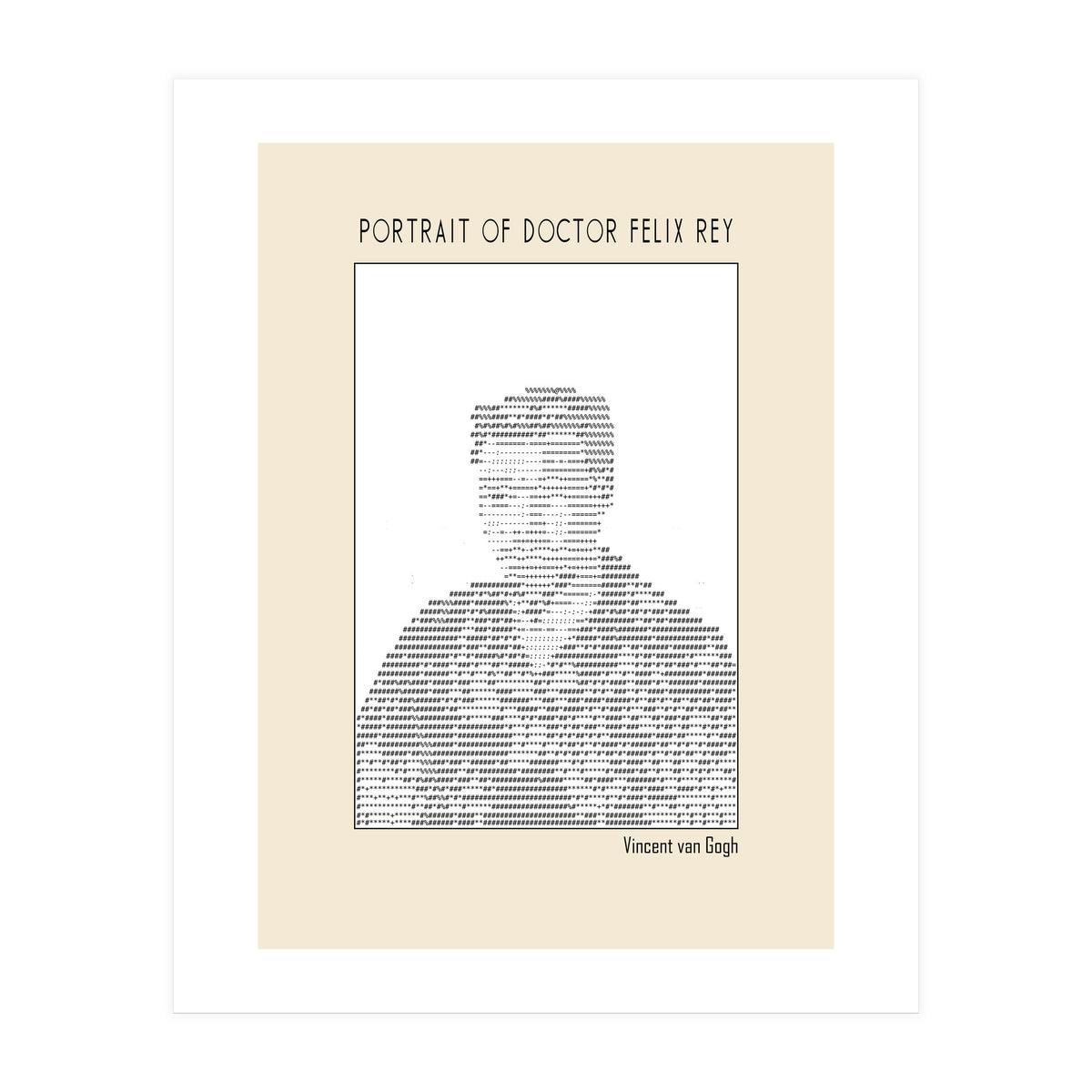 Portrait Of Doctor Felix Rey (ascii Art) (Print Only)