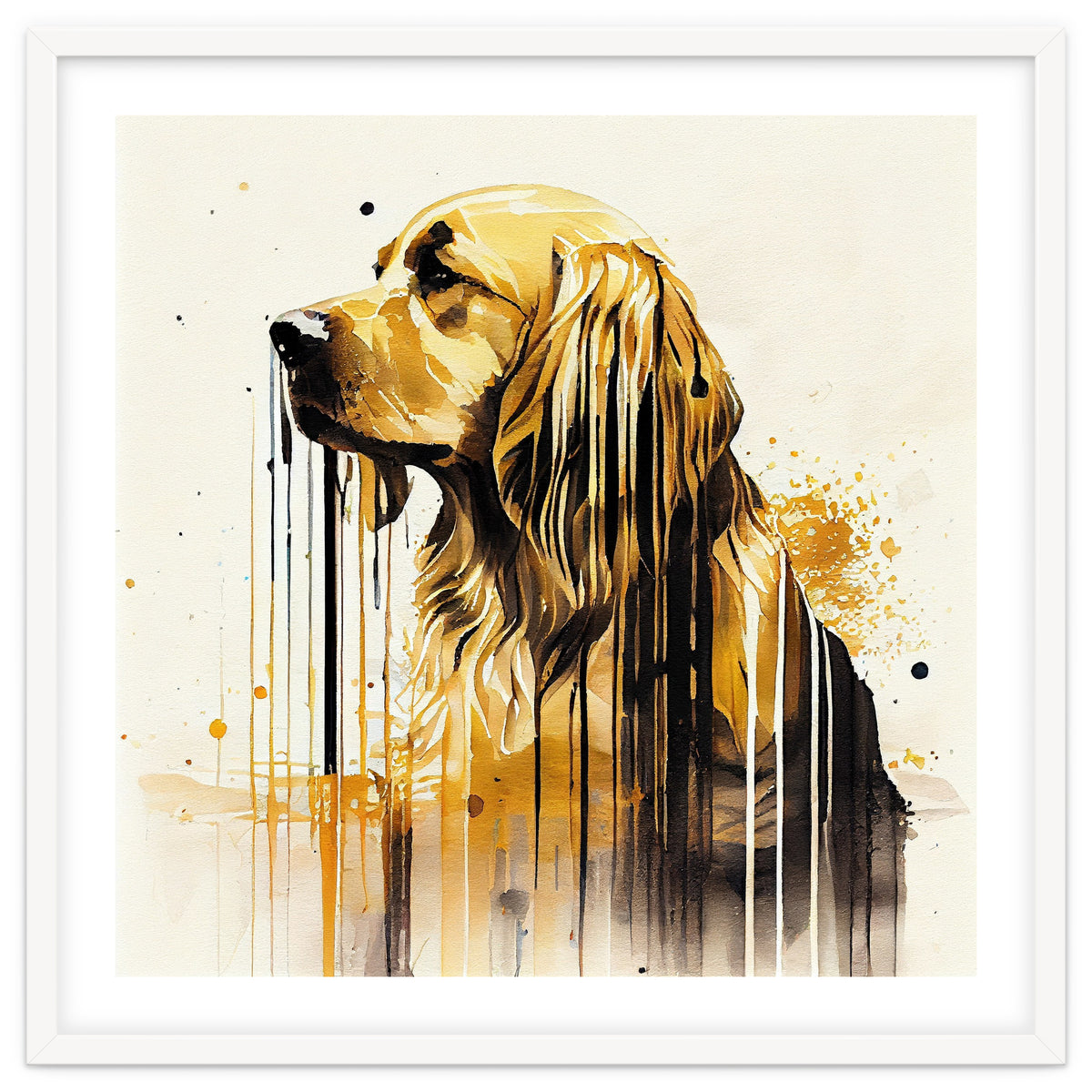Watercolor Golden Retriever Dog