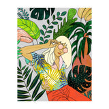 Spring Break, Tropical Bohemian Travel Line Art, Woman Fashion Palm Forest Jungle Watercolor Nature (Print Only) thumbnail