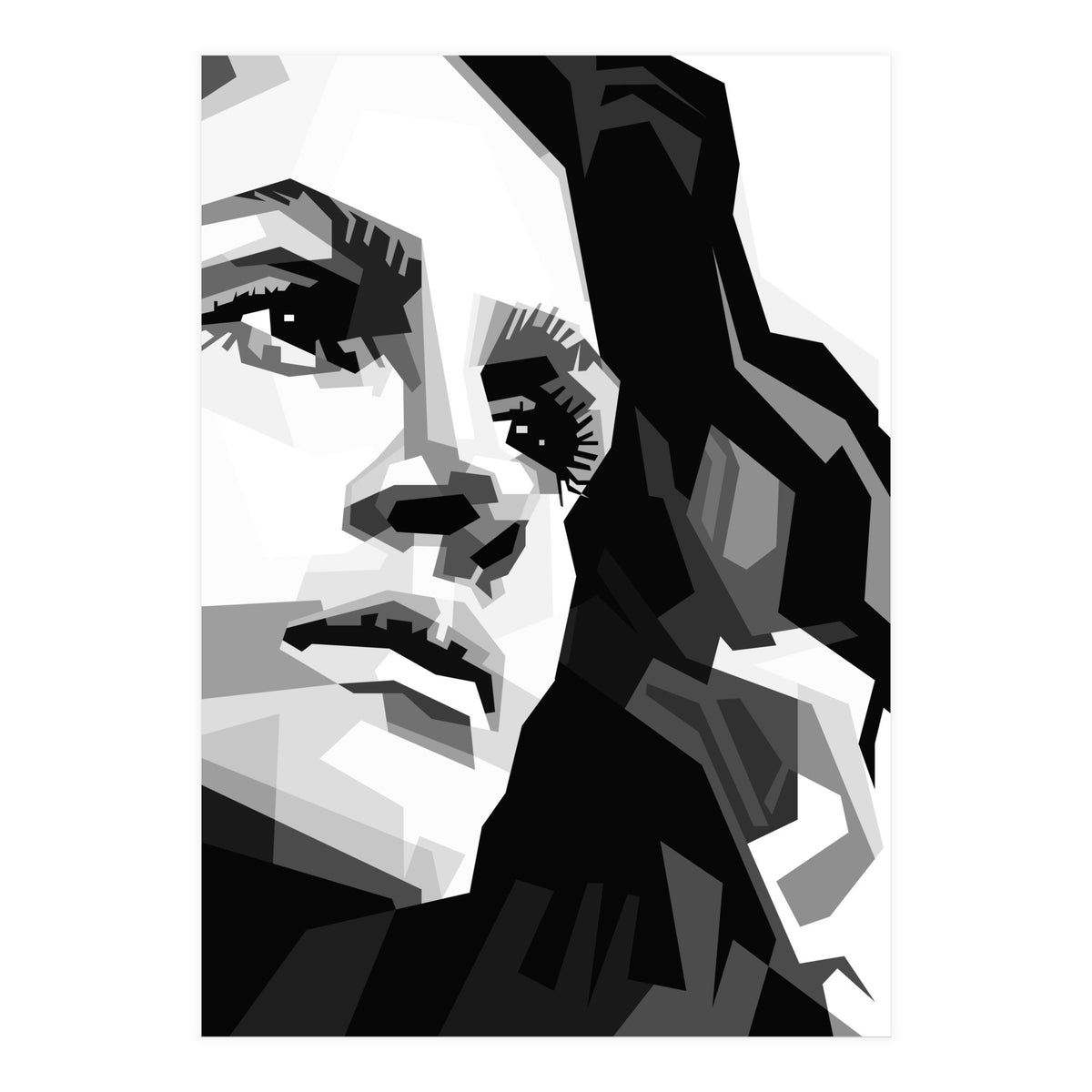 Julia Roberts Monochrome Illustration (Print Only)