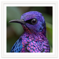 Vibrant Purple Bird With Water Droplets