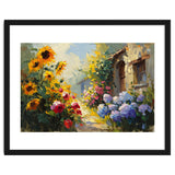 Vibrant Summer Cottage Garden Oil Painting thumbnail