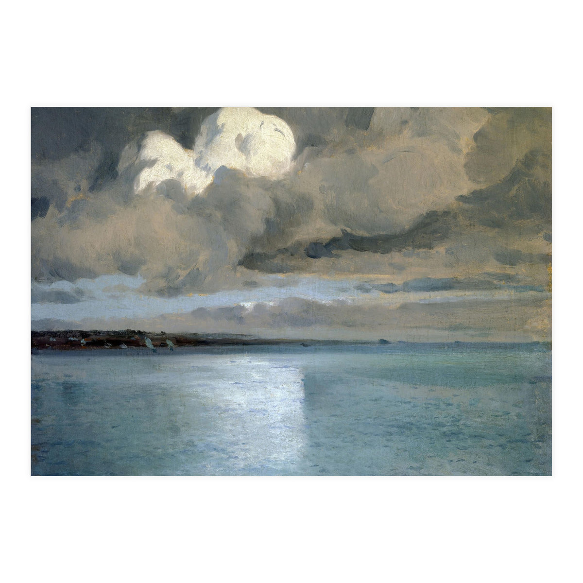 SEA LANDSCAPE OF CADAQUES ("MARINA DE CADAQUES") - OIL ON TABLE - 70X71 CM. (Print Only)