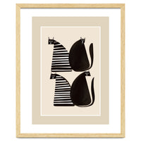 Minimalist Cats In Black And White