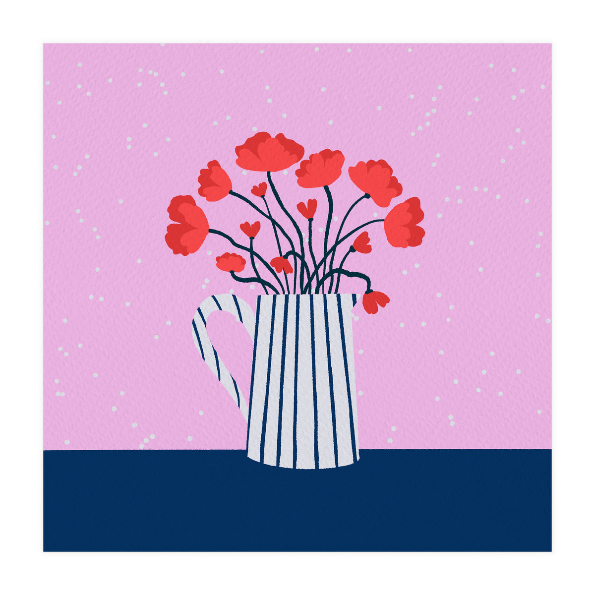 Poppies – pink and blue (Print Only)