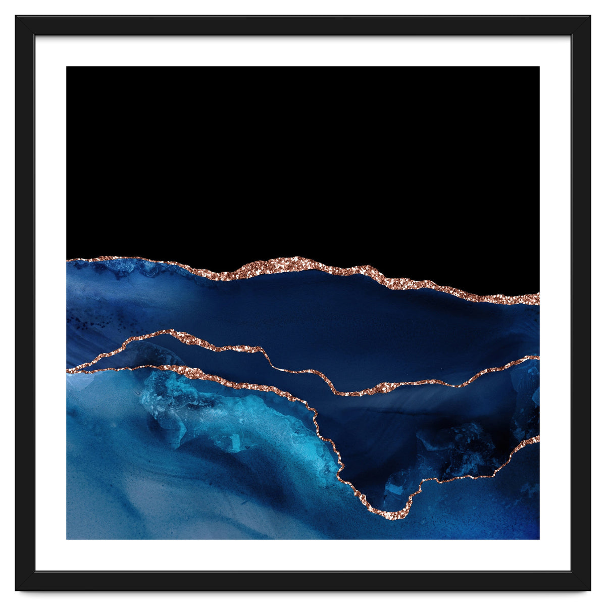 Navy & Rose Gold Agate Texture 07