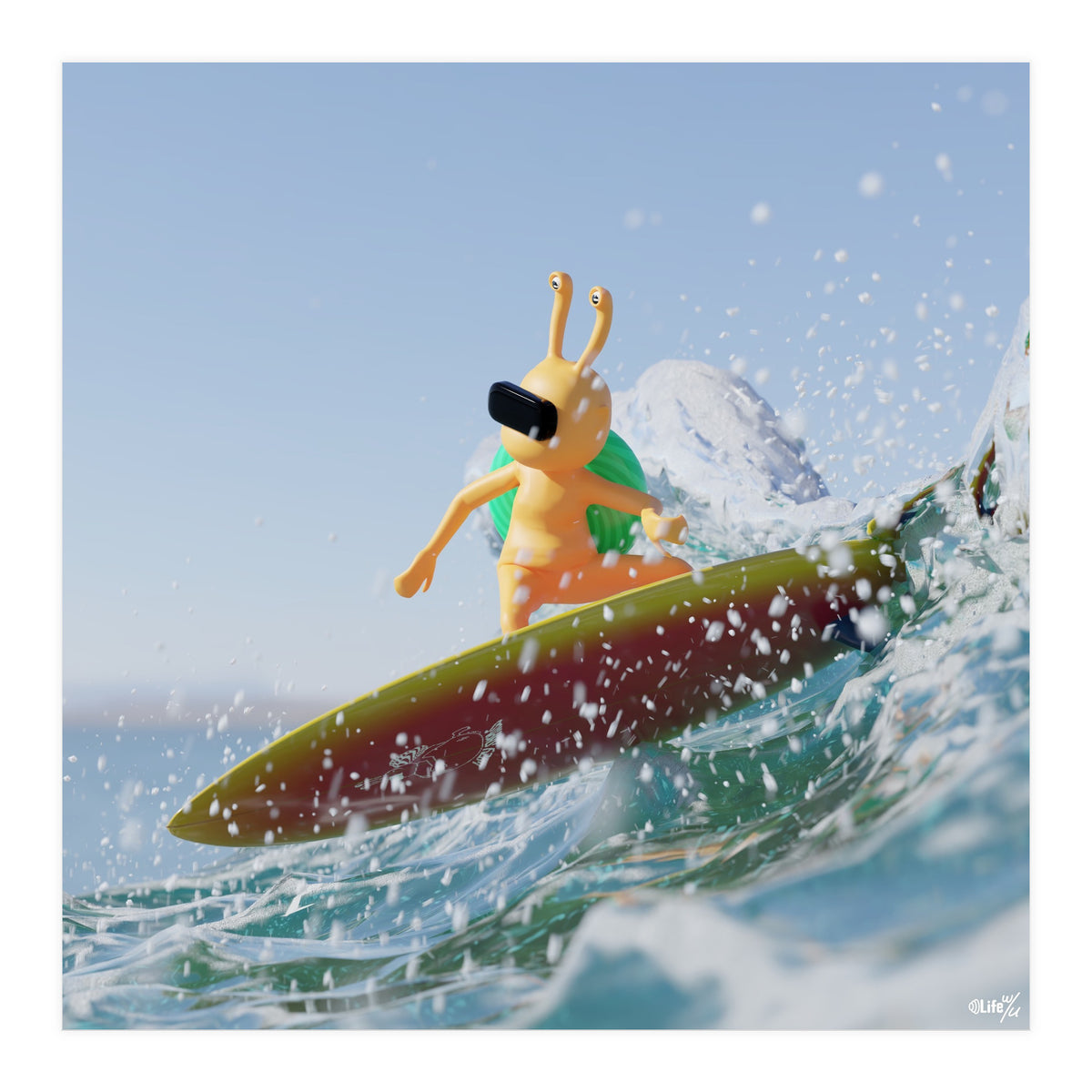 Surfing - angle #1 (Lwuba 042 Salt Proof Surfing 01) (Print Only)