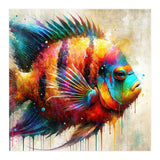 Colorful Tropical Fish Portrait (Print Only) thumbnail