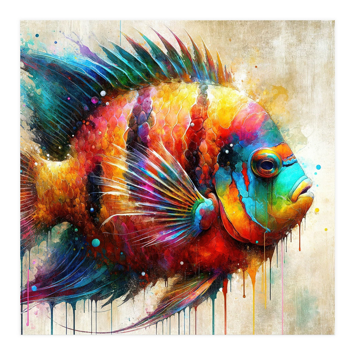 Colorful Tropical Fish Portrait (Print Only)