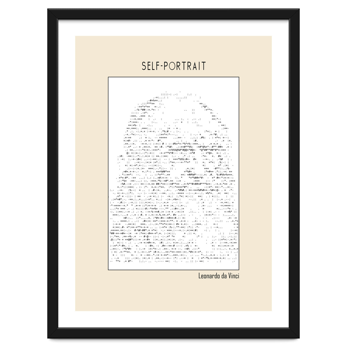 Self Portrait – Leonardo Da Vinci (ascii Art)