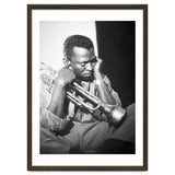 Jazz trumpeter Miles Davis early in his career playing in New York City, circa 1955. thumbnail